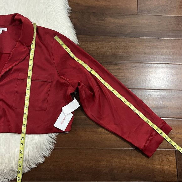 Good American Women's Size 7 / US 4X Red Satin Pajama Sleep Set Pants Top - Picture 9 of 13